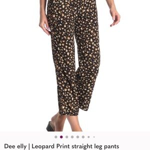 Leopard Print Straight Leg Pants